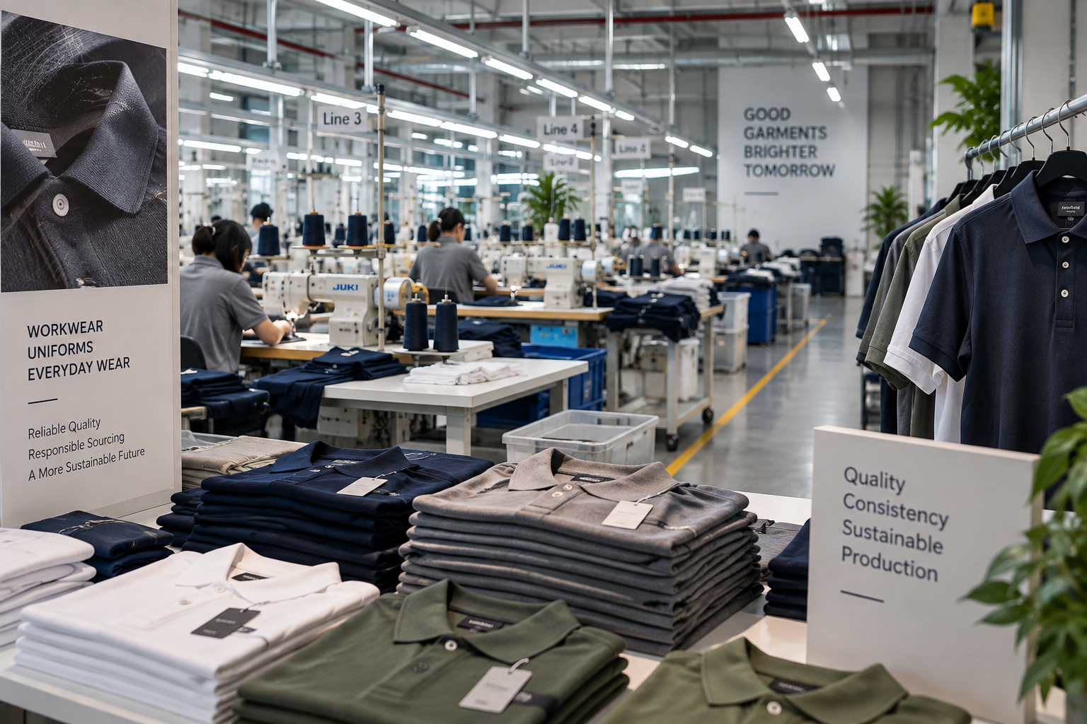 Quality assurance specialist inspecting garment seam tolerances and fabric composition against tech packs